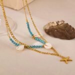 Gold Starfish Layered Necklace - Image 3