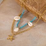 Gold Starfish Layered Necklace - Image 4