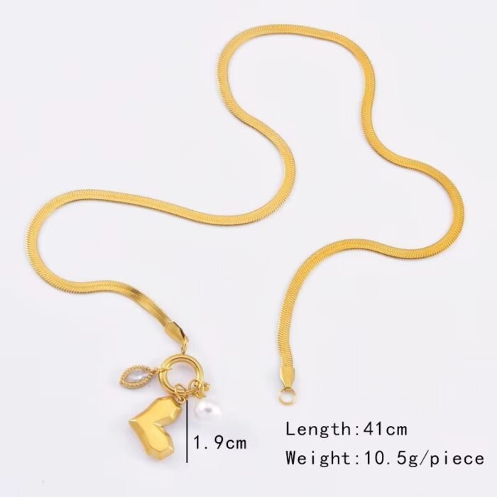 Love Pearl Charm Necklace - Image 5