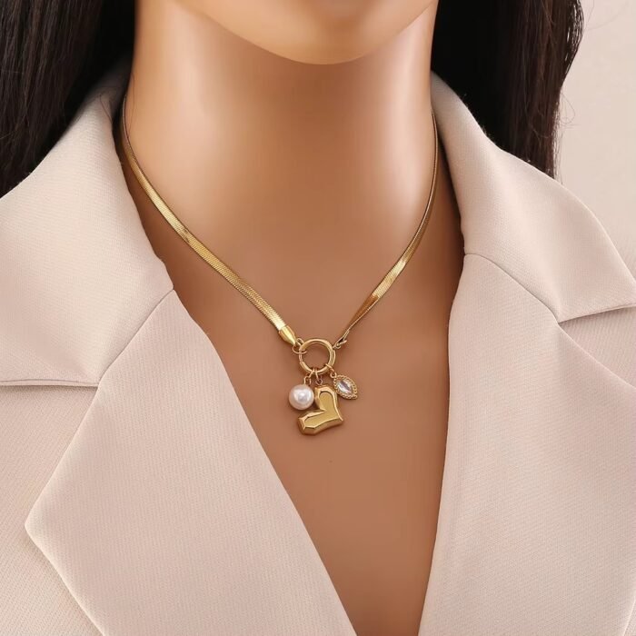Love Pearl Charm Necklace - Image 2