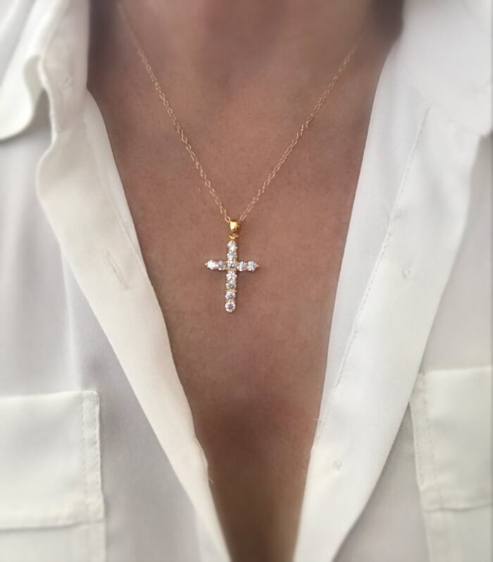 Stella Crystal Cross Necklace - Image 3