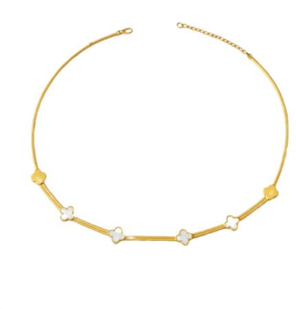 alba pearl love necklace(clover) – Gold Vermeil Necklace by Deaura