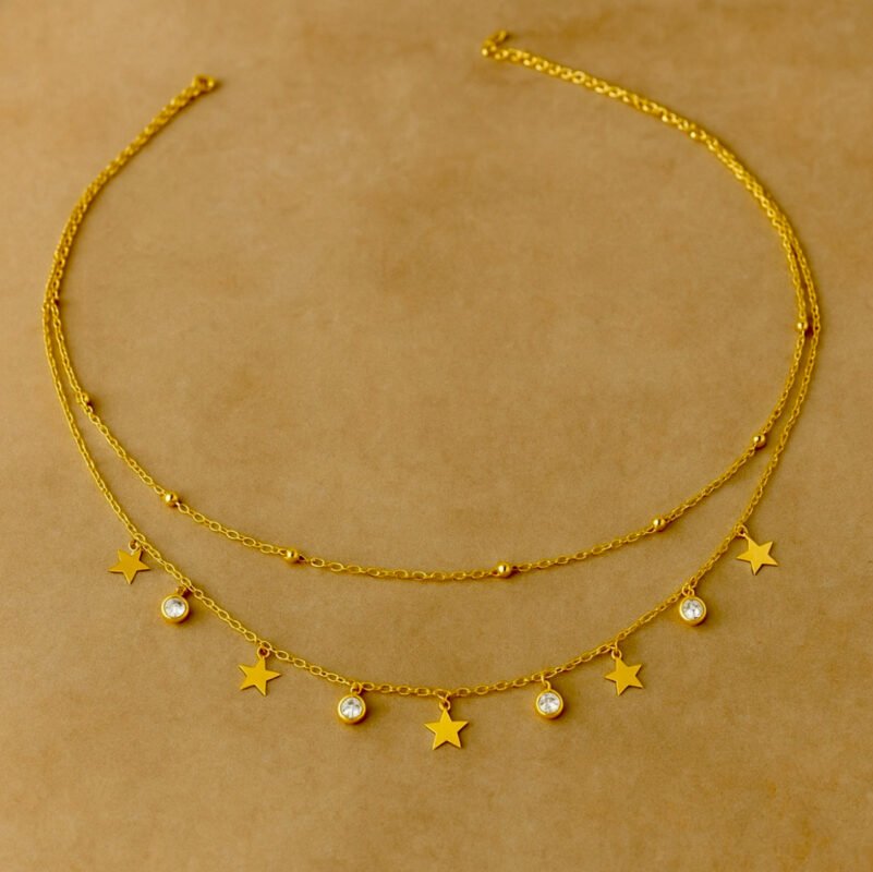 alba shine double stack necklace – Gold Vermeil Necklace by Deaura