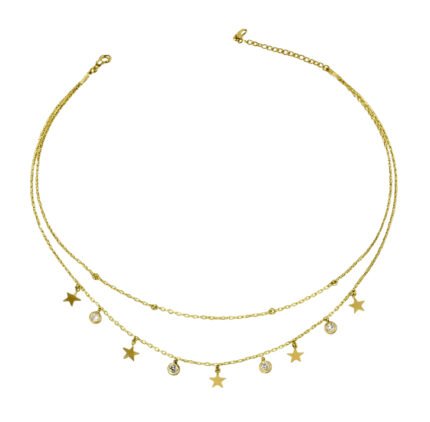 alba shine double stack necklace – Gold Vermeil Necklace by Deaura