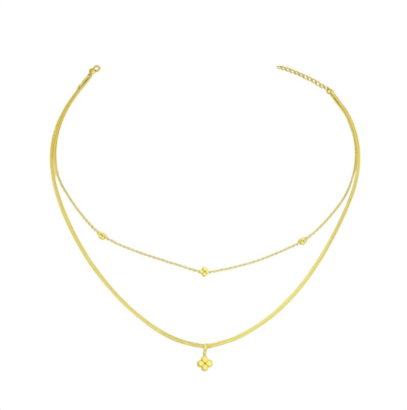 flora belleza double stack necklace – Gold Vermeil Necklace by Deaura