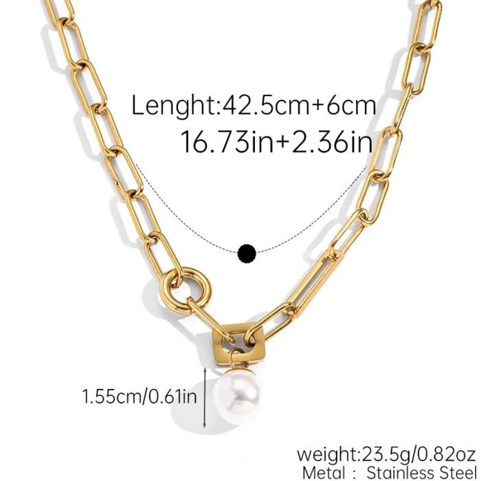 Giulia Pearl Drop Necklace - Image 5