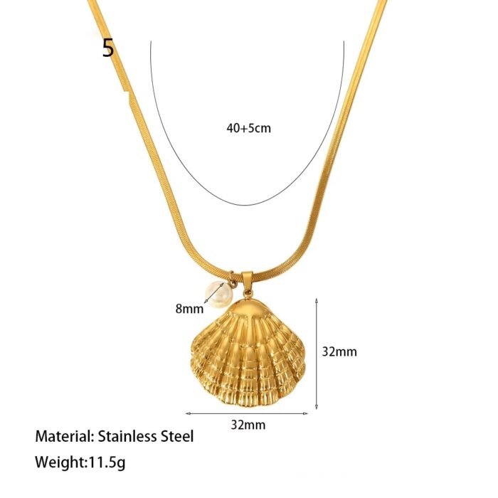 Lina Large Shell Necklace - Image 2