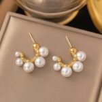 Retro Pearl Hoops - Image 3