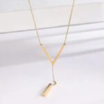 V Tassel Necklace styled setting – gold vermeil pendant necklace by Deaura