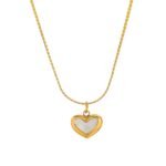 Celeste MOP Heart Necklace – Mother of Pearl Heart Pendant in Gold Vermeil