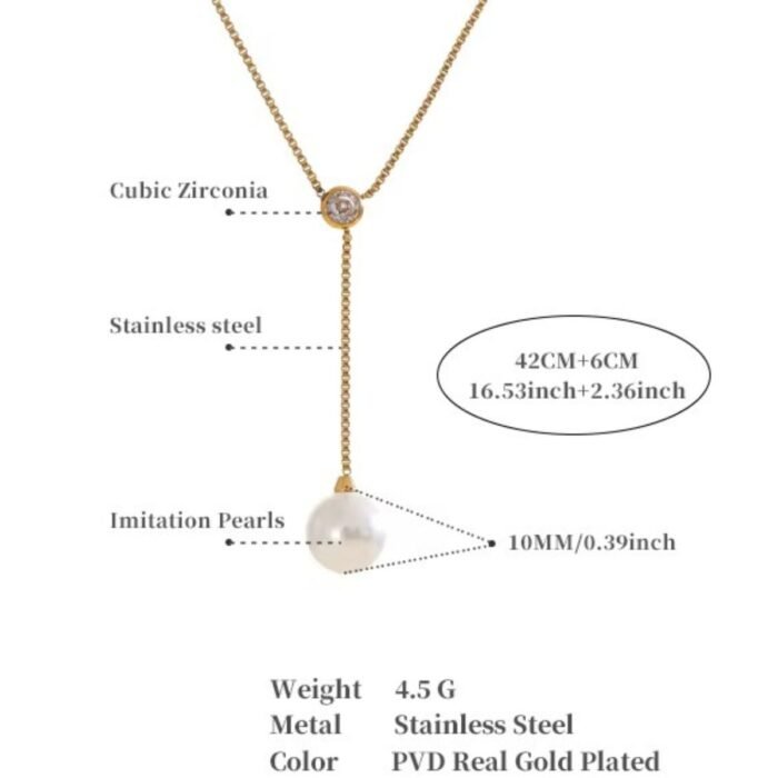 Élora Pearl Drop Necklace - Image 5