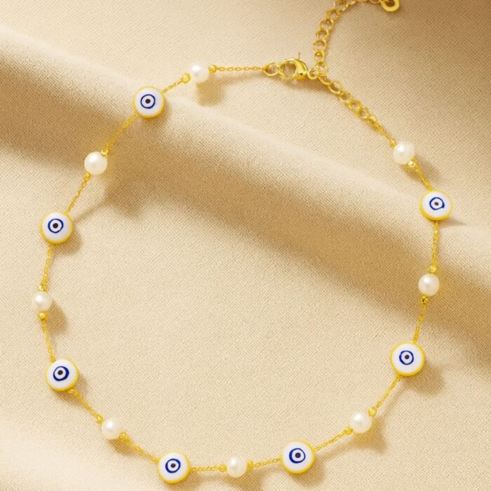 Evil Eye Pearl Necklace - Image 2