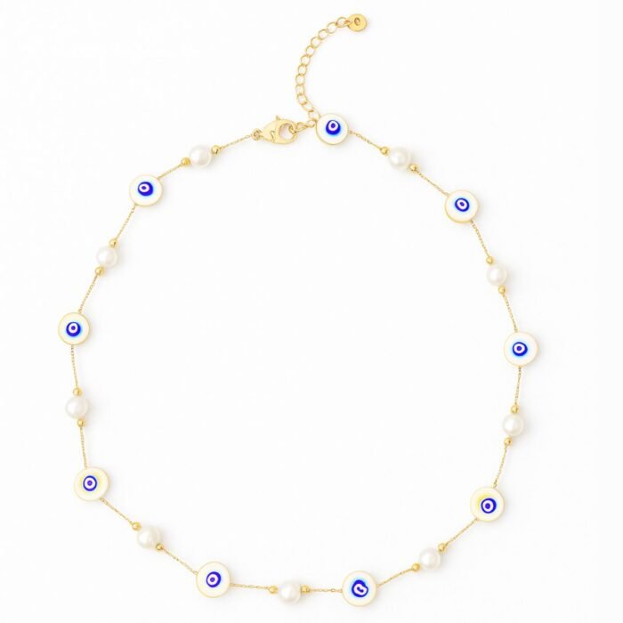 Evil Eye Pearl Necklace - Image 1