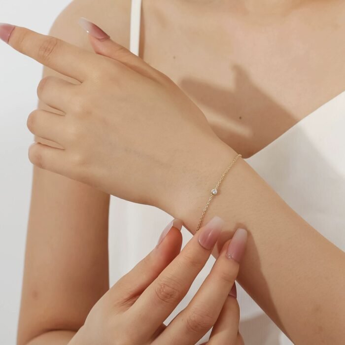 Minimalist Solitaire Bracelet - Image 2