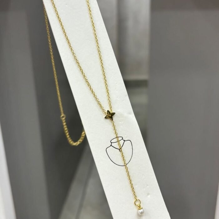 Starry Pearl Tassel Necklace - Image 3